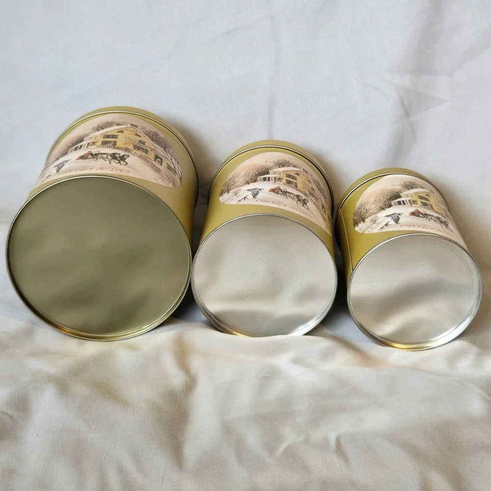 Currier & Ives three canisters